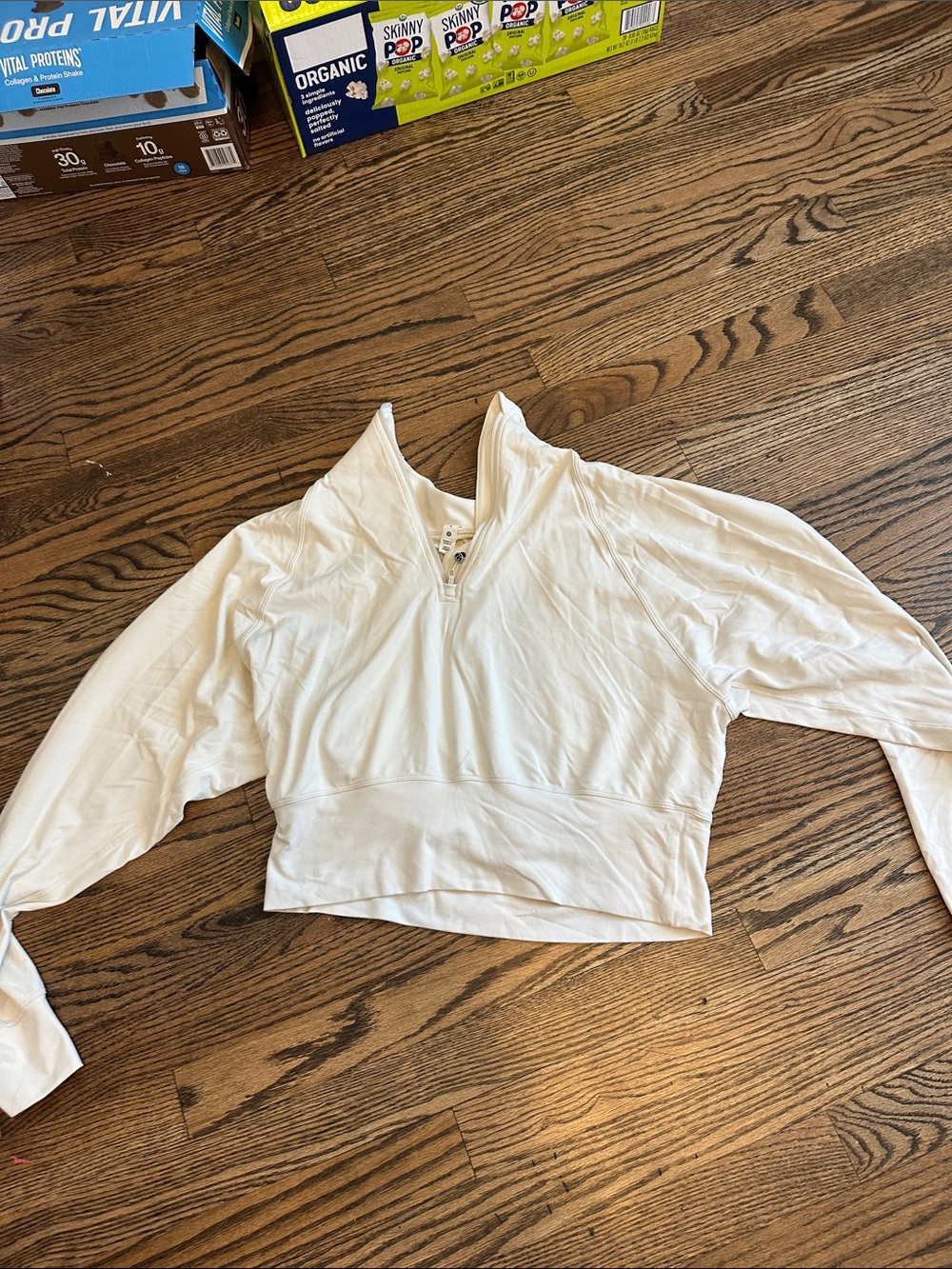 lululemon athletica White Cropped Quarter-Zip Pullover